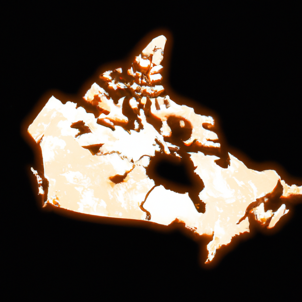 AI-generated map of Canada with provinces highlighted for journalism initiatives